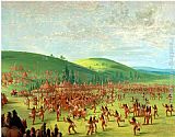 Preparing for The Costume Ball Paintings - Indian Ball Game by George Catlin